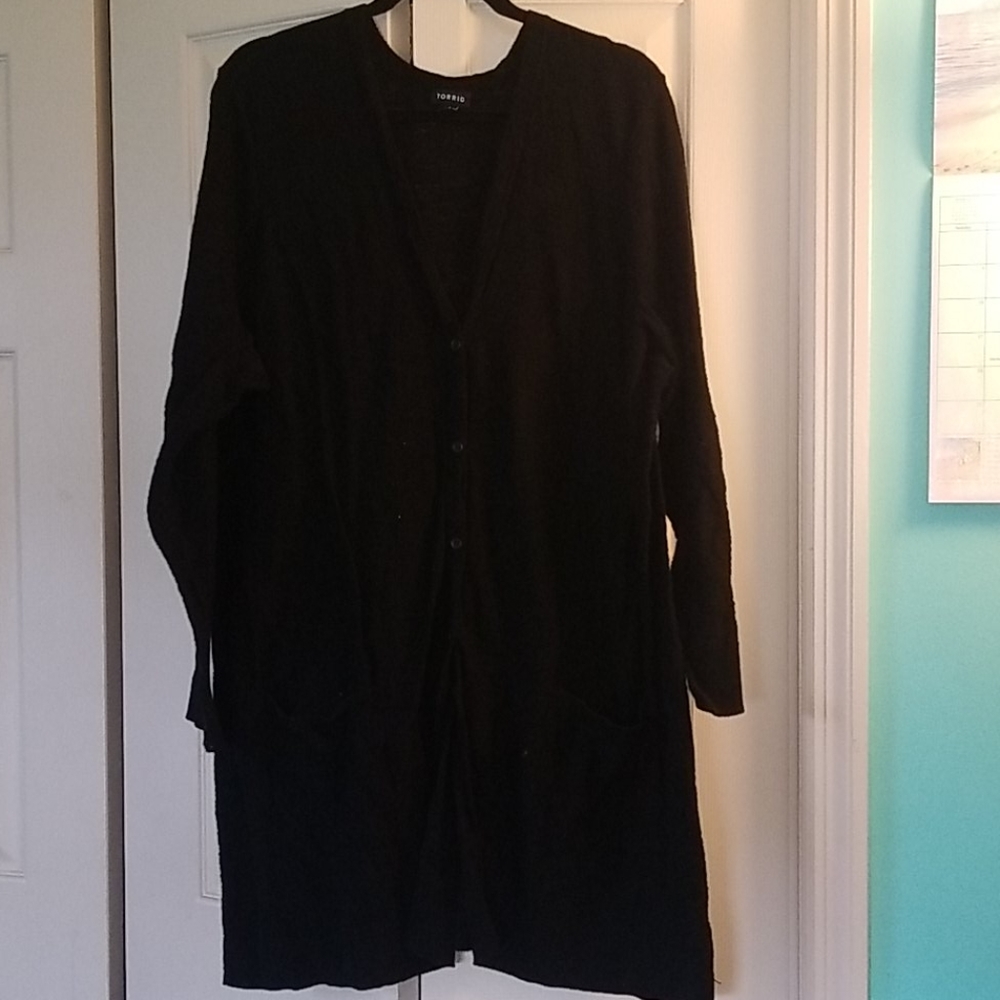 Torrid Size 4, Black Long Cardigan